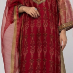 red ornamenta theme shalwar kameez