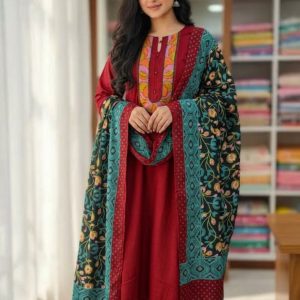 Stylish Embroidered 3pcs